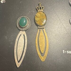 Elegant Gold and Silver Leaf Book marks